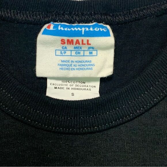 CHAMPION Men’s Happy Color Abstract Black T-Shirt Big Spell Out Cheerful Graphic - Picture 7 of 9